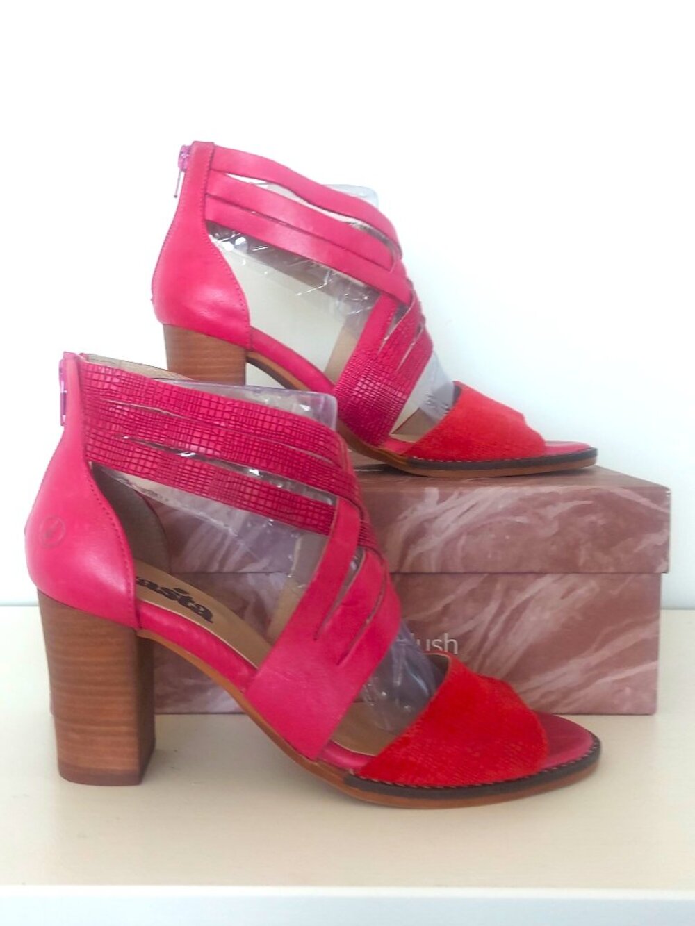 Casta Norma Heeled Strappy Shoes In Fuschia - Size 39 (US 8.5) NWT